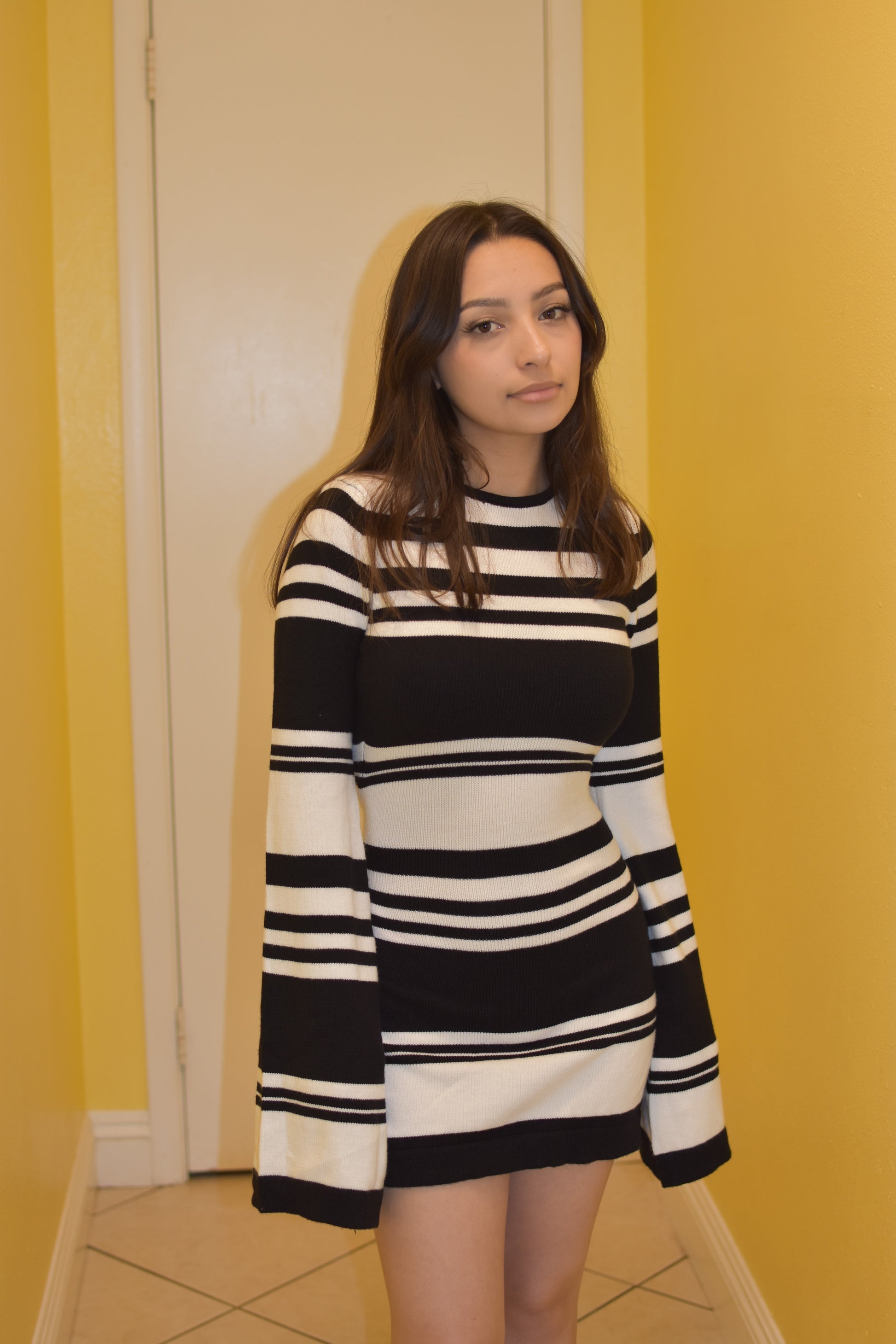 Black and White Summer Dress – Aura apparel